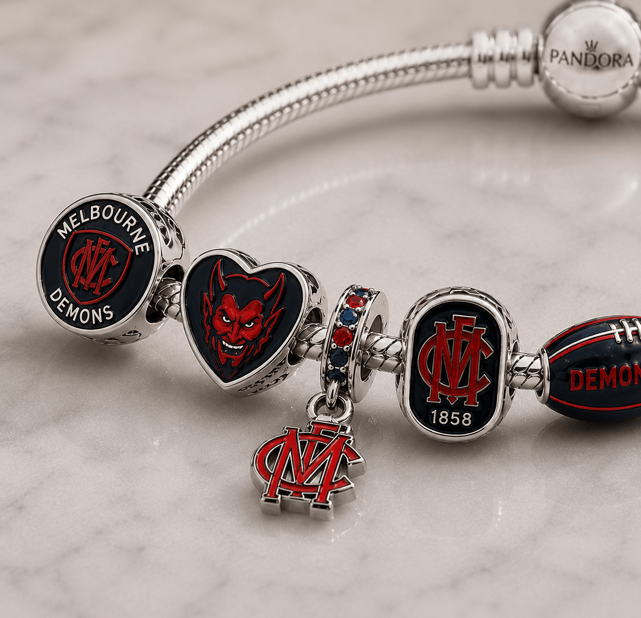 MBD Silver Charm Bracelet Set VTH